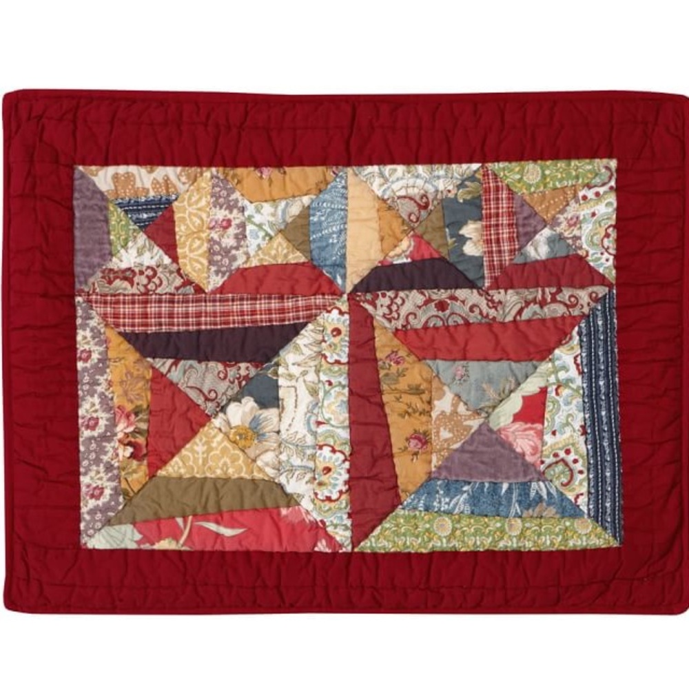 New 2013 Pottery Barn Bandana Patchwork Quilted Standard Sham, Multi Color